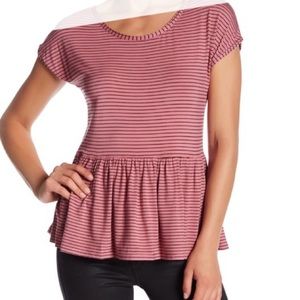 Max studio babydoll peplum T-shirt